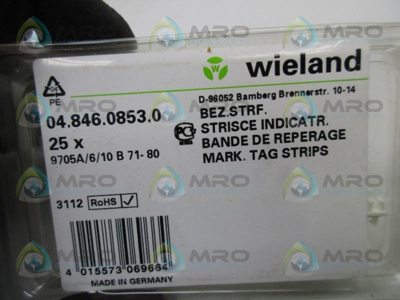 WIELAND 04.846.0853.0 9705A/6/10 B 71-80 (PKG OF 25) NSMP