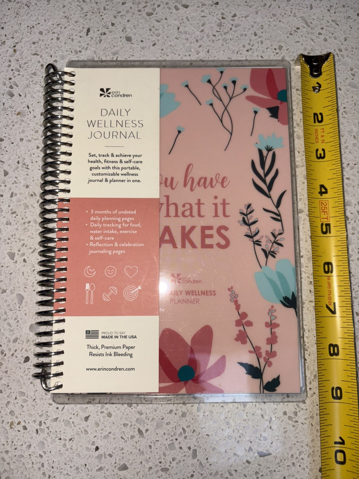 Erin Condren Coiled Daily Wellness Journal You Have What It Takes Planner