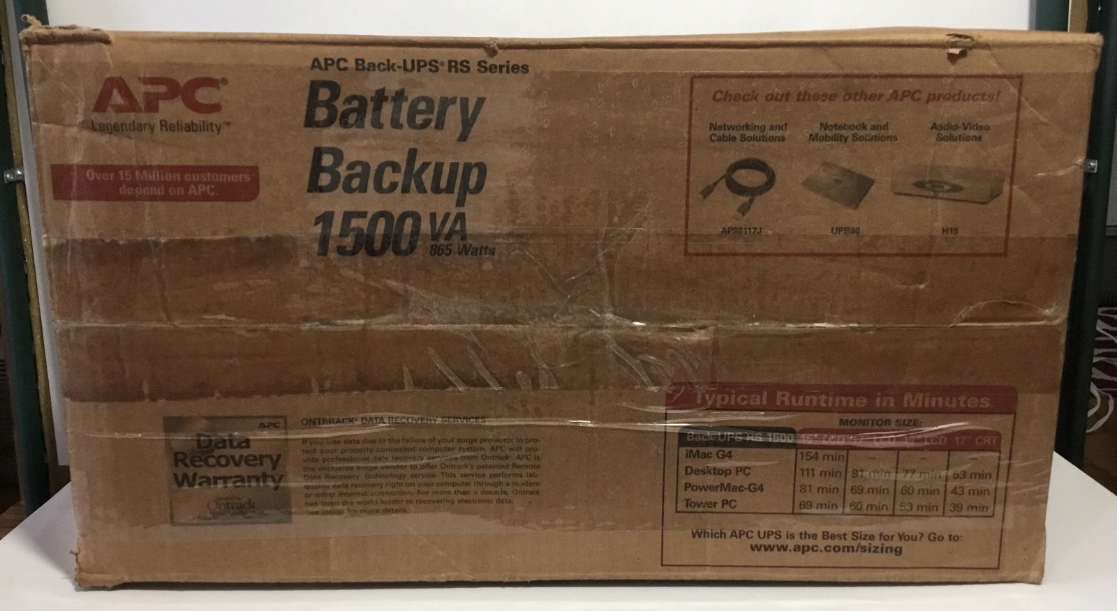APC Back-UPS RS Series Battery Backup, 1500 VA, 865W, Tower Battery-Never Used