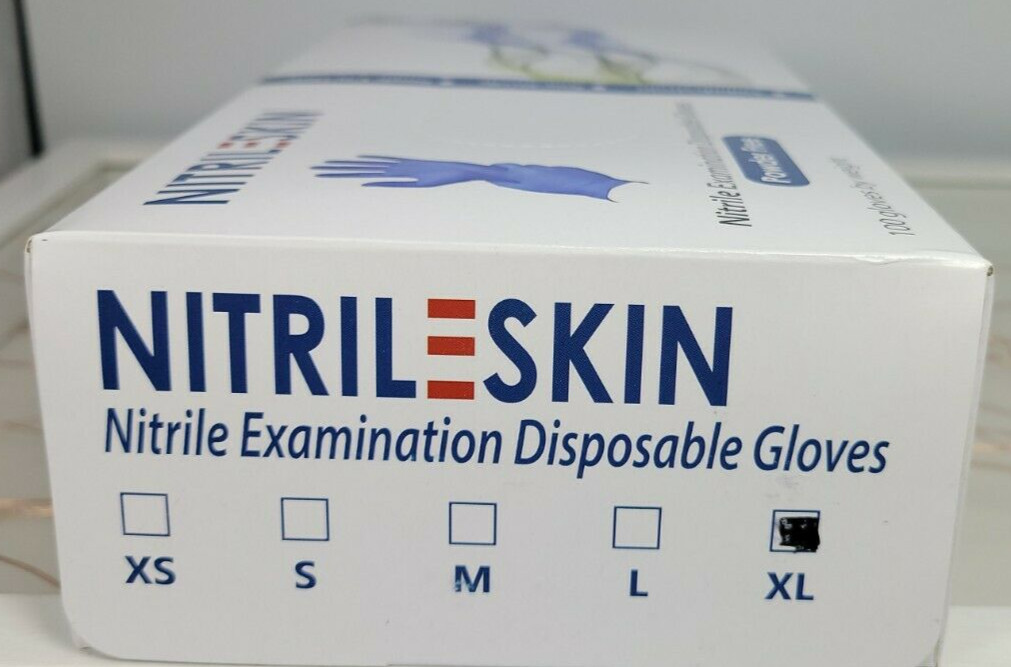 NitrileSkin Nitrile Examination Disposable ( 1 Box of 100 Gloves) Size XL