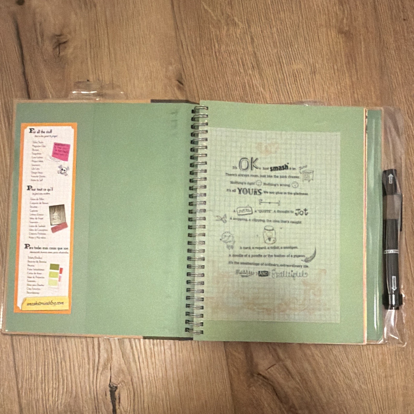 K&Company SMASH Nostalgia Style Blank Journal Book w/ Pen & Glue Stick