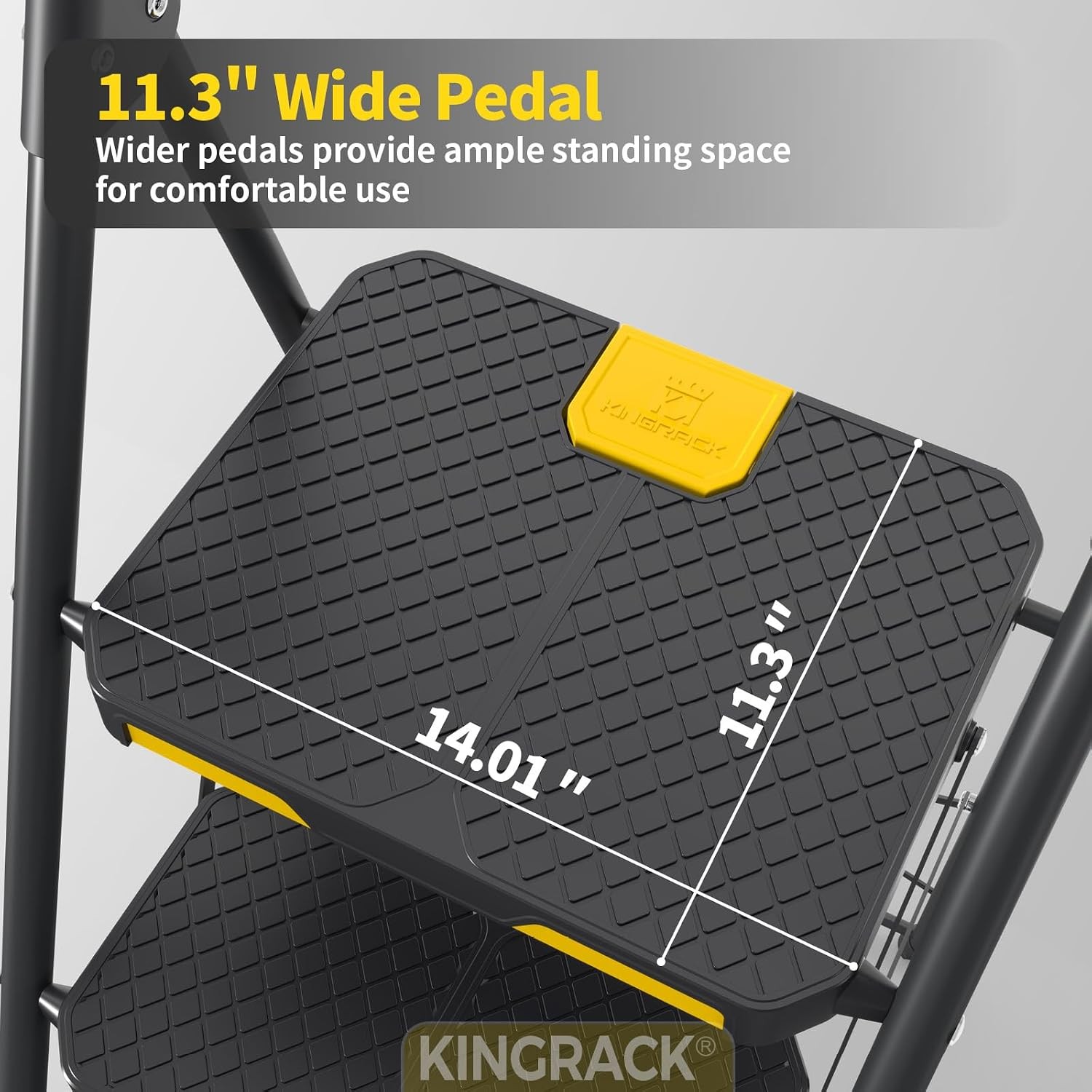 4 Step Ladder, Sturdy Steel Step Stool with Safe-Lock Design,Handrail, Anti-Slip