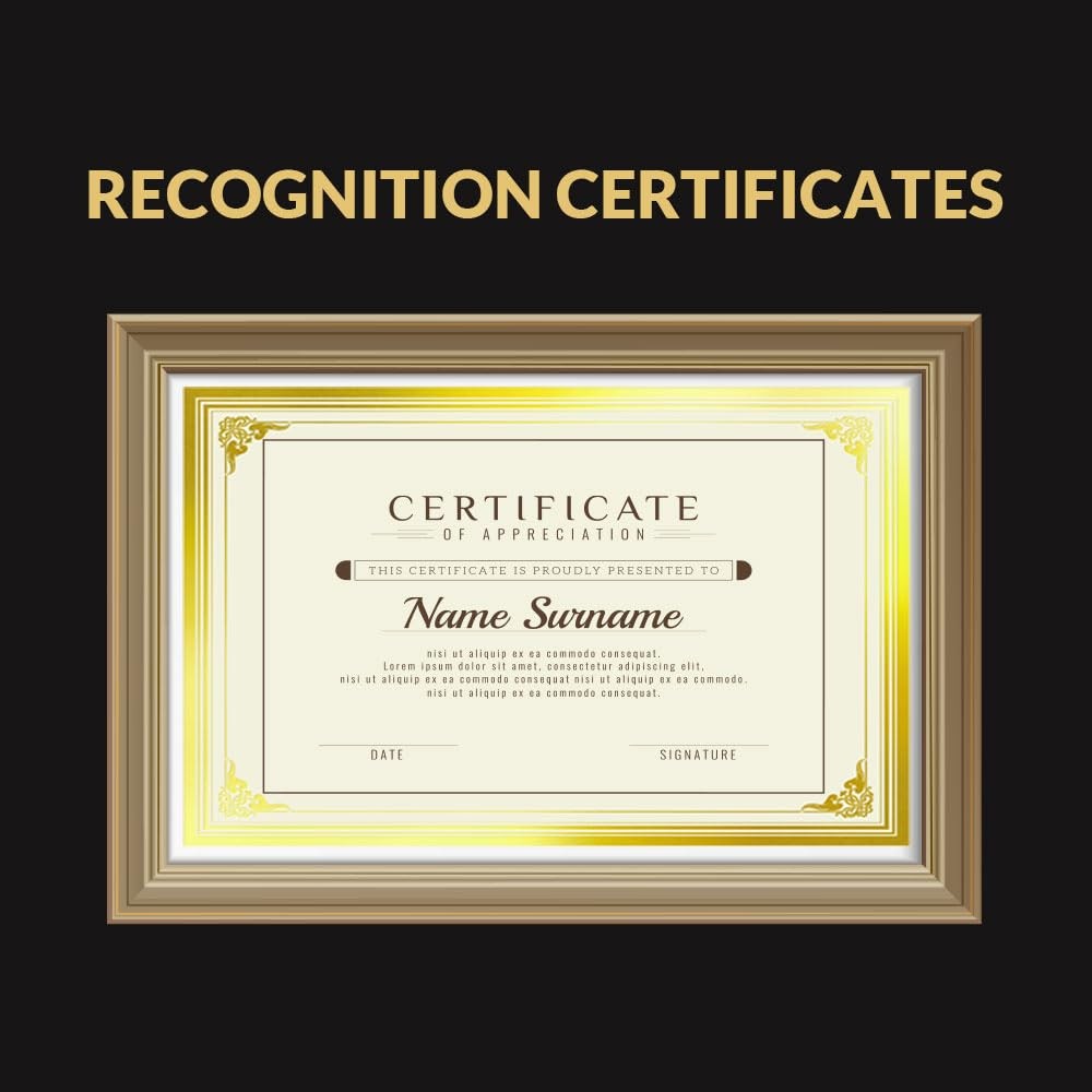 50 Sheets Certificate Papers – Blank Gold Foil Border, Letter Size 8.5×11 for…