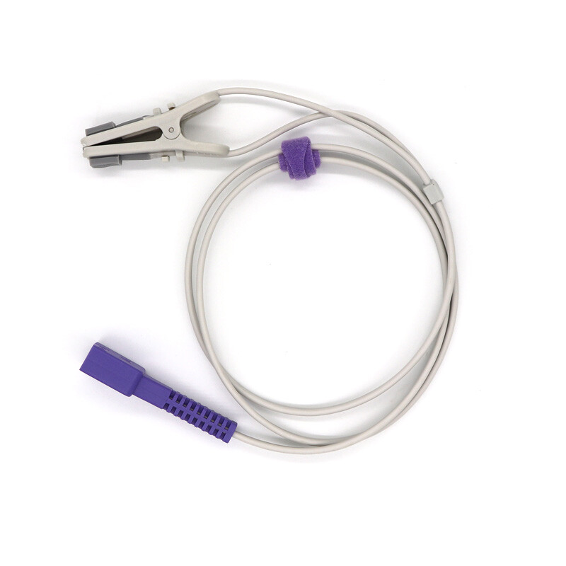 Adult Ear Clip Probe Ear Lingual SpO2 Sensor 3ft Compatible Baxter 9Pin