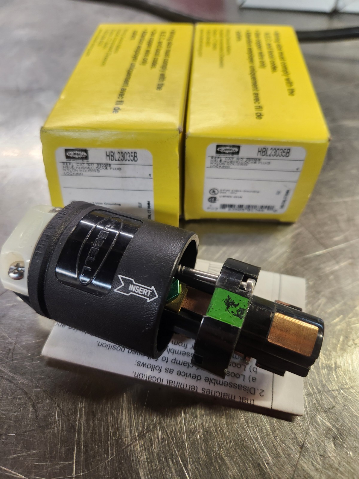 (2) Hubbell HBL23035B Hubbellock Locking Plug