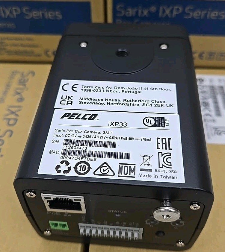 Pelco Sarix IXP33 3MP Professional Indoor Network Box Camera, MJPEG (No Lens)