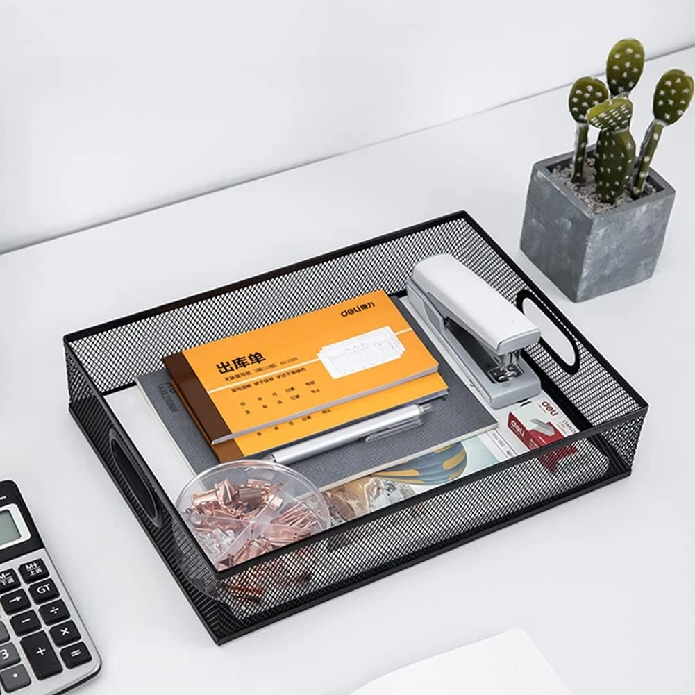 A4 Large Metal Mesh Desk Rrganizer 13 x 9 inches Tray