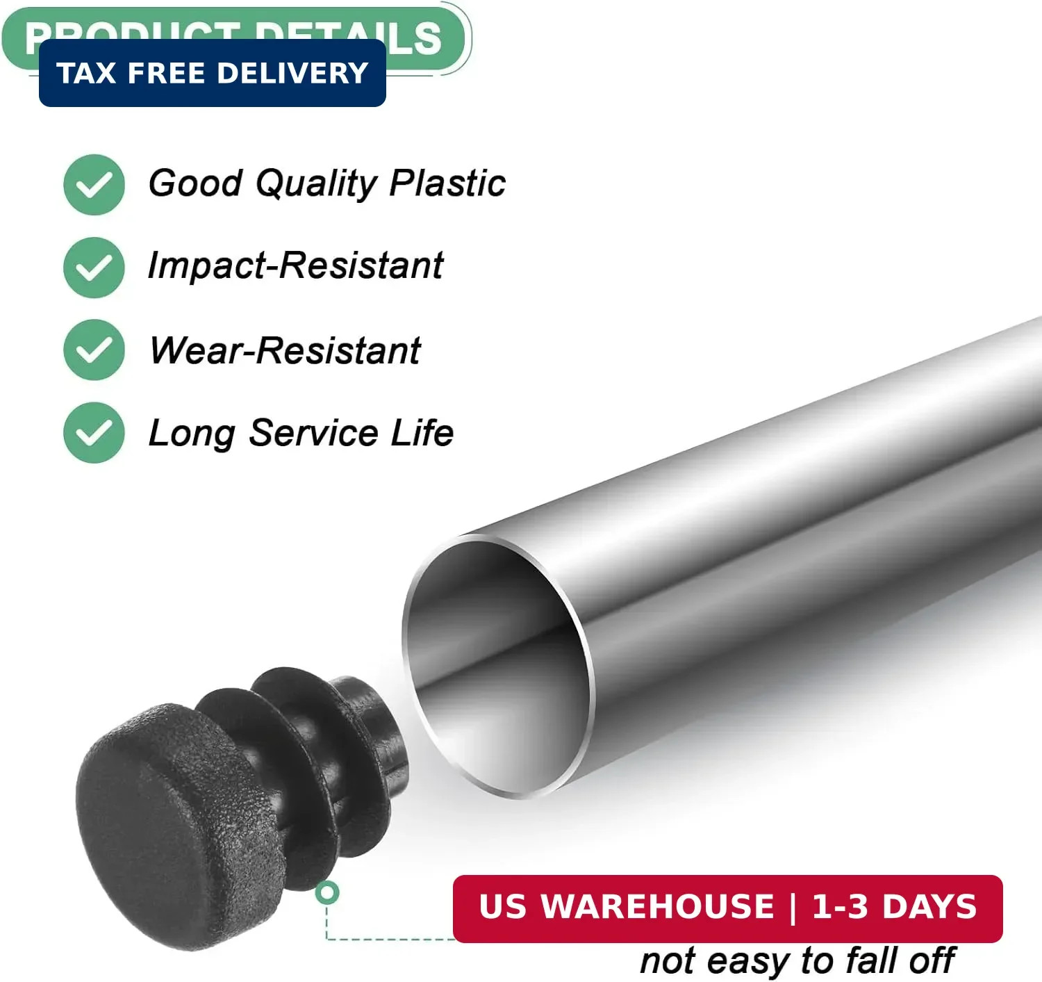 M METERXITY 20-Pack Round Plastic Hole Plugs, 0.5″ (12mm) Plastic Tubing End Cap