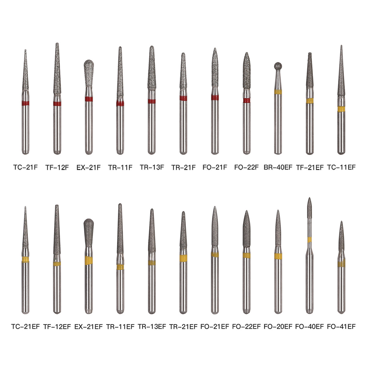 1000pcs AZDENT Dental Diamond Burs For High Speed Handpiece Friction Grip Burs