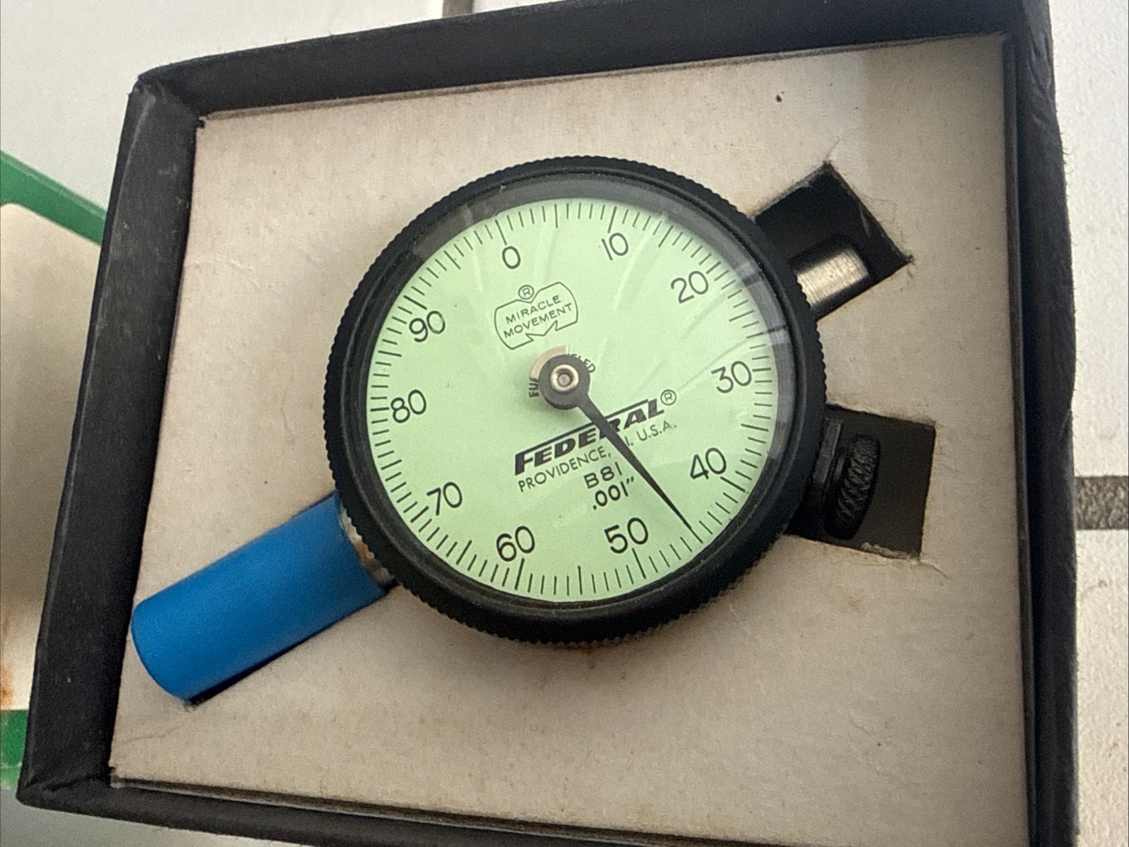 Federal B81 Dial Indicator .001″ Fully Jeweled Miracle Movement In Box Esterline