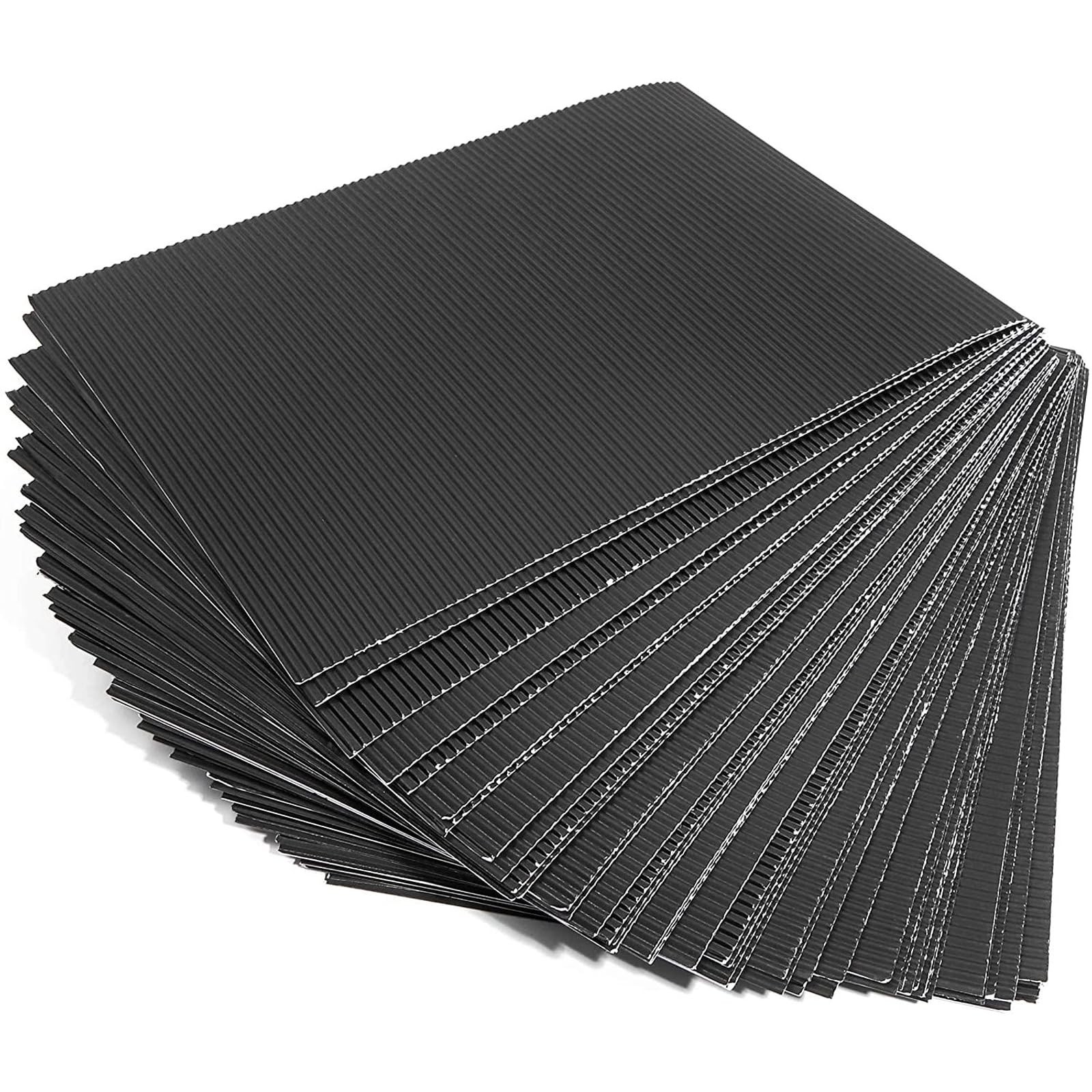48 PCS Black 8.5×11 Inch Corrugated Paper Sheets DIY Craft Mailing Packaging