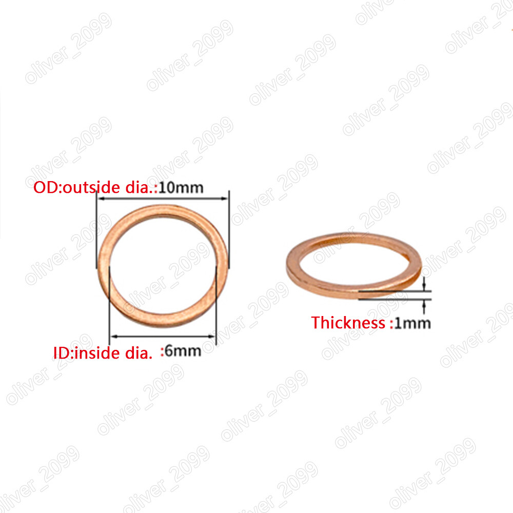 99.9% Pure Copper Ring Seals and Gaskets DIN7603 M6 M8 M10 M12 M13 M14 M16 M20