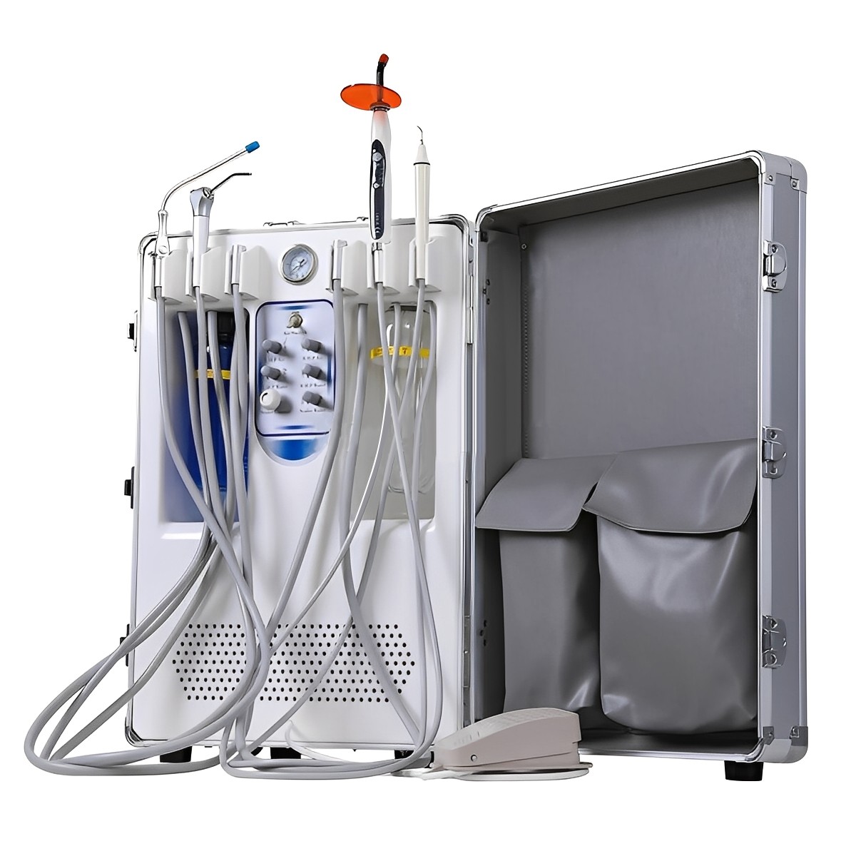 Portable Mobile Dental Delivery Unit System Cart with Air Compressor Suction 4H