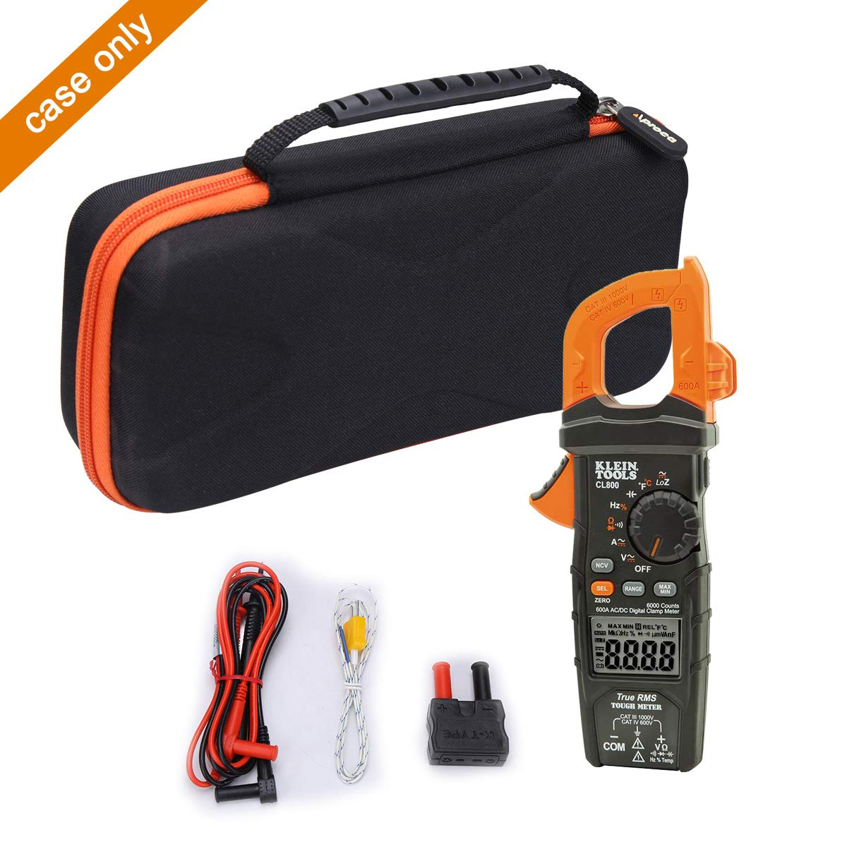 Case Compatible with Klein Tools CL800 CL810 CL700 CL600 Digital Clamp Meter, Po
