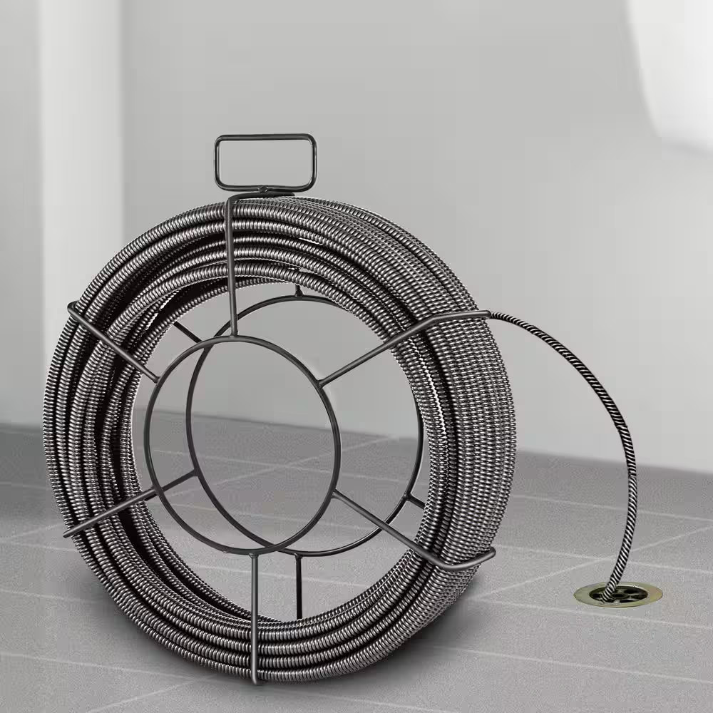 Drain Cleaning Cable 75 Ft. X 1/2 In. Solid Core Cable Sewer Cable Drain Auger C