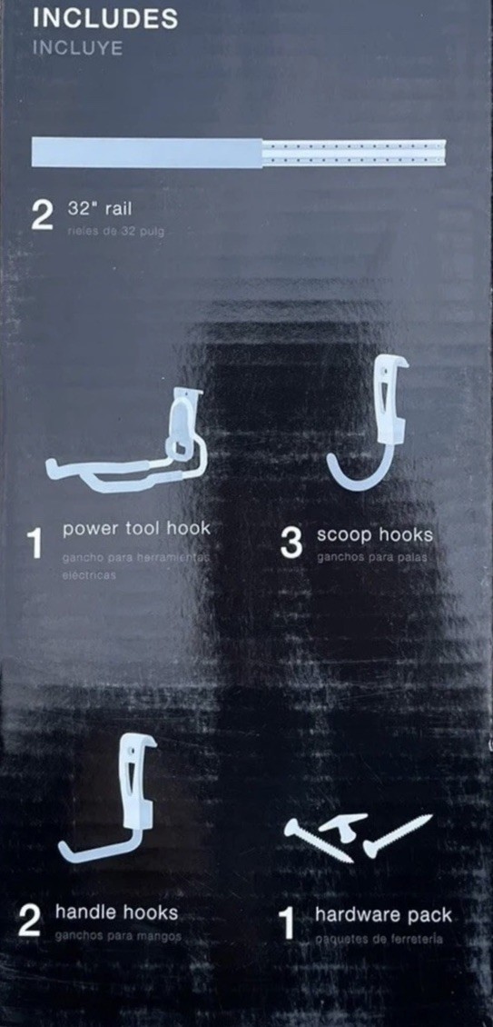 Rubbermaid FastTrack Garage Organization Storage Steel 8pc 8 Piece 32″ Rail Kit
