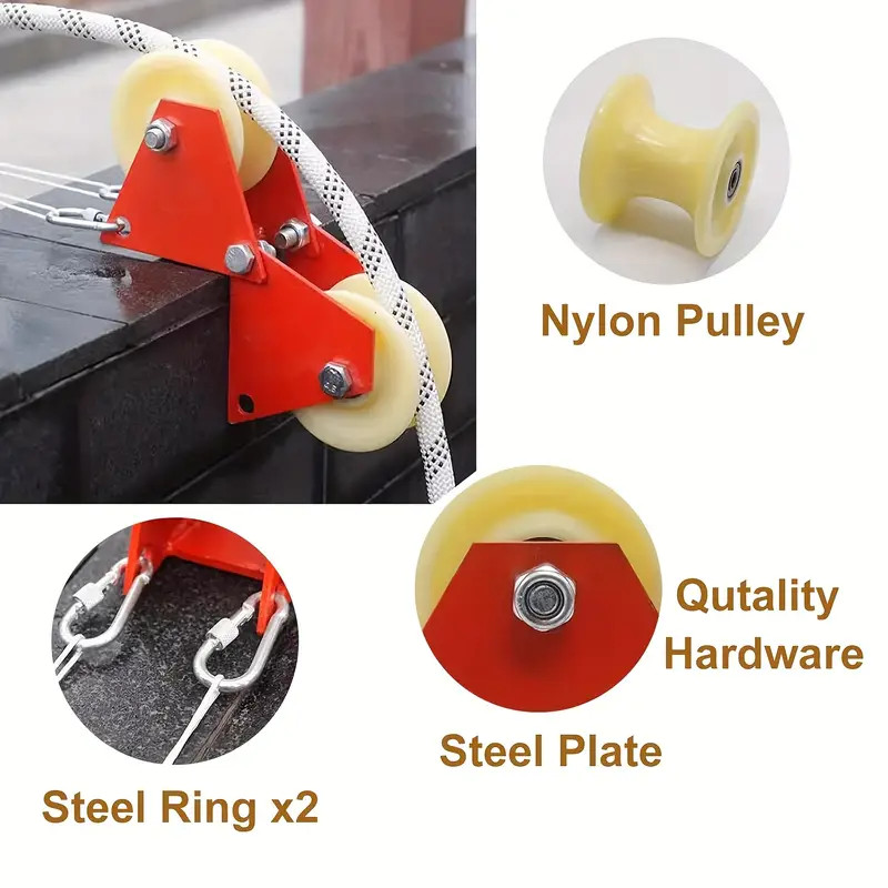 Heavy-Duty Foldable Manual Pulley System with Durable Metal Frame Labor-Saving