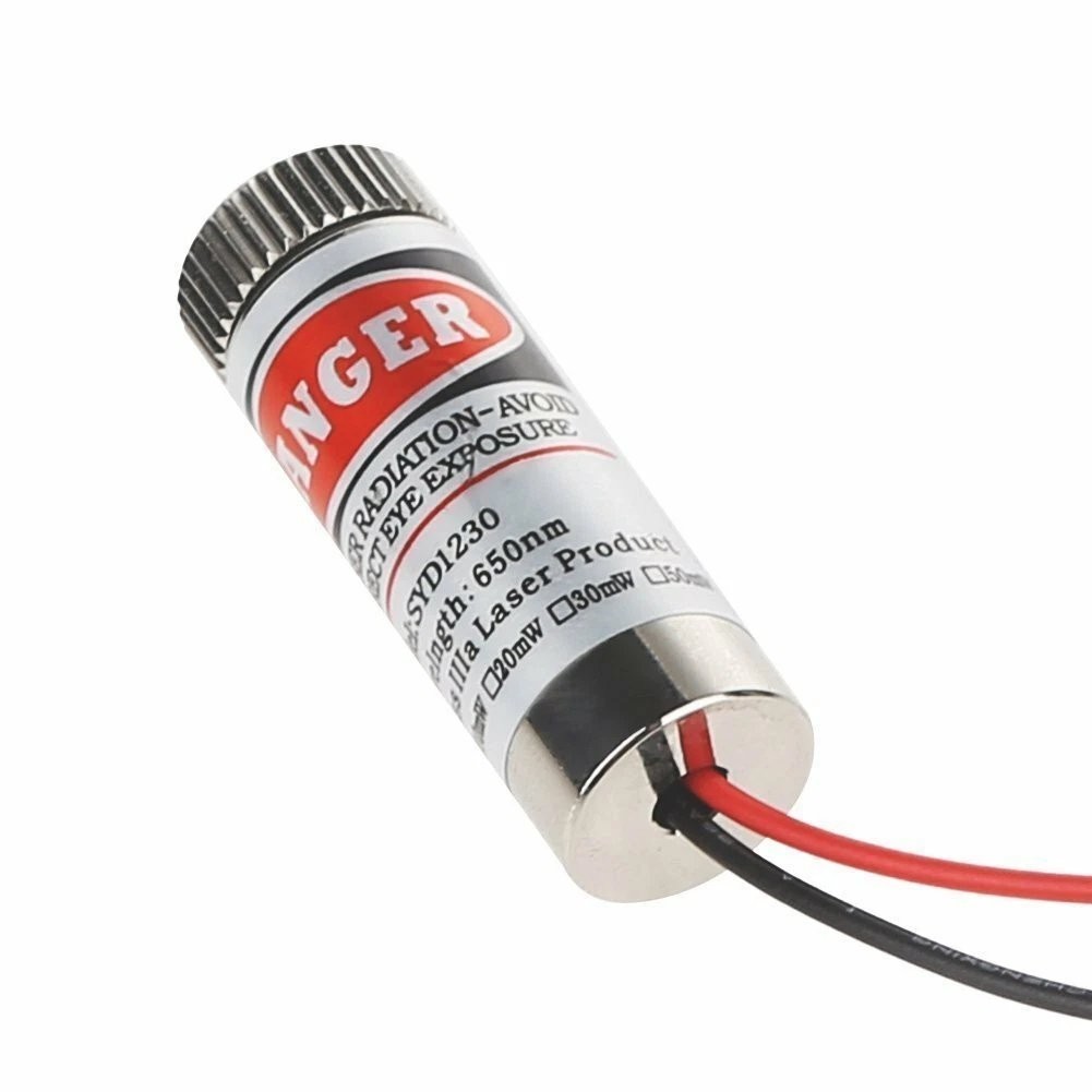 650nm 5mW Red Dot Laser Module 12mm Brass APC Driver 3-6V DC Adjustable Focus