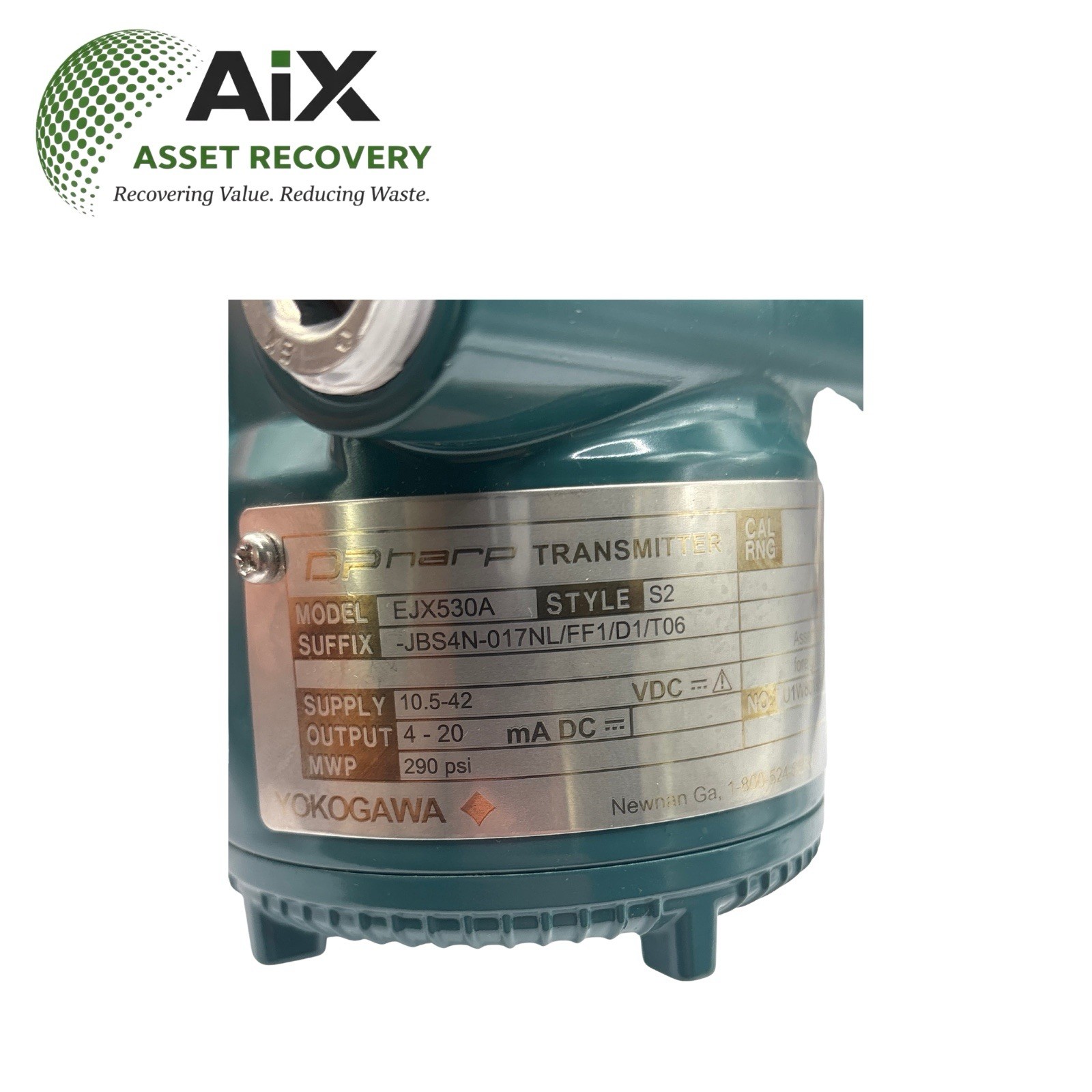YOKOGAWA EJX530A-JBS4N-017NL/FF1/D1/T06 SUPPLY 10.5-42 DC 4-20 mA DC MWP 290 PSI