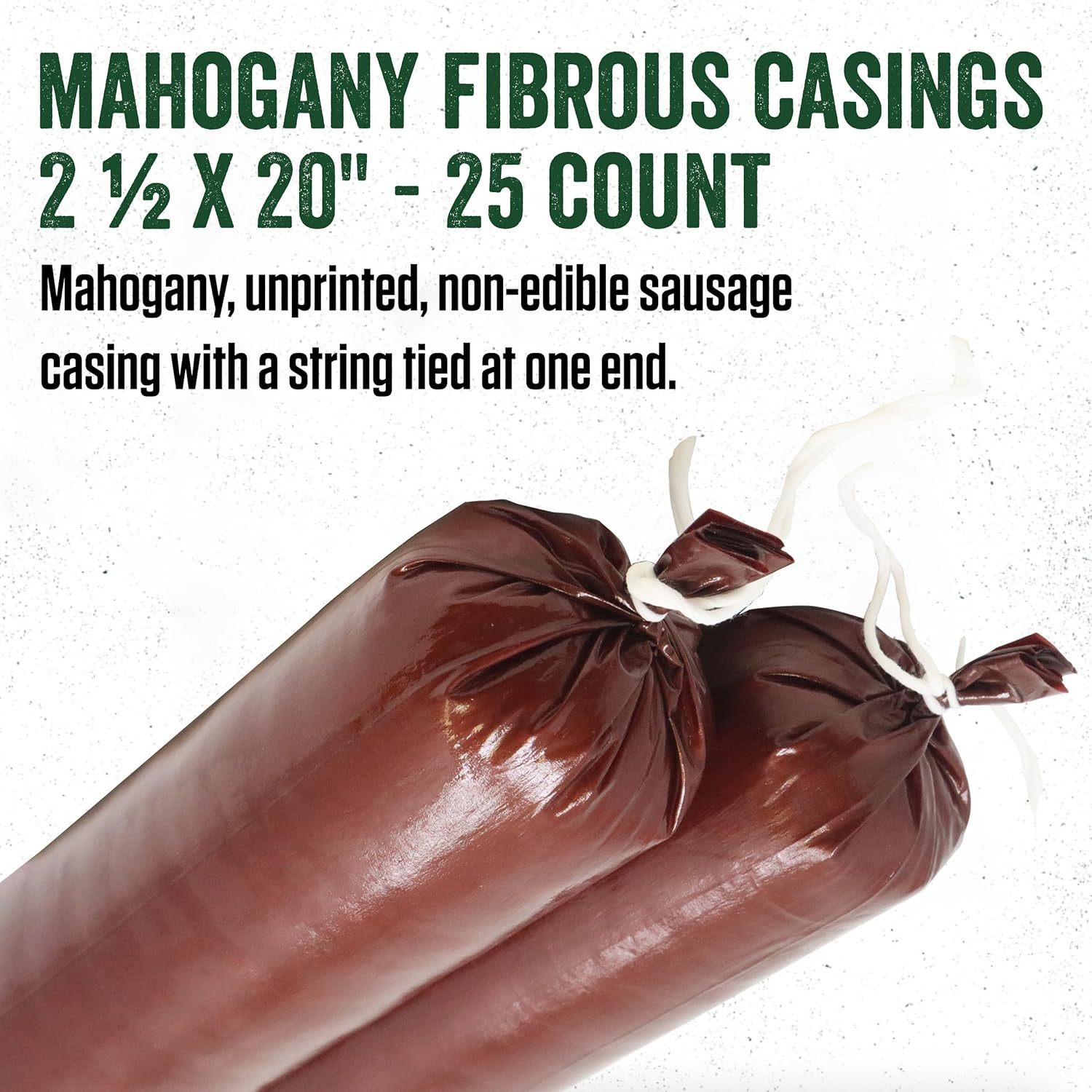 Products Mahogany Fibrous Casings, 2 ½ Inches X 20 Inches, Non-Edible