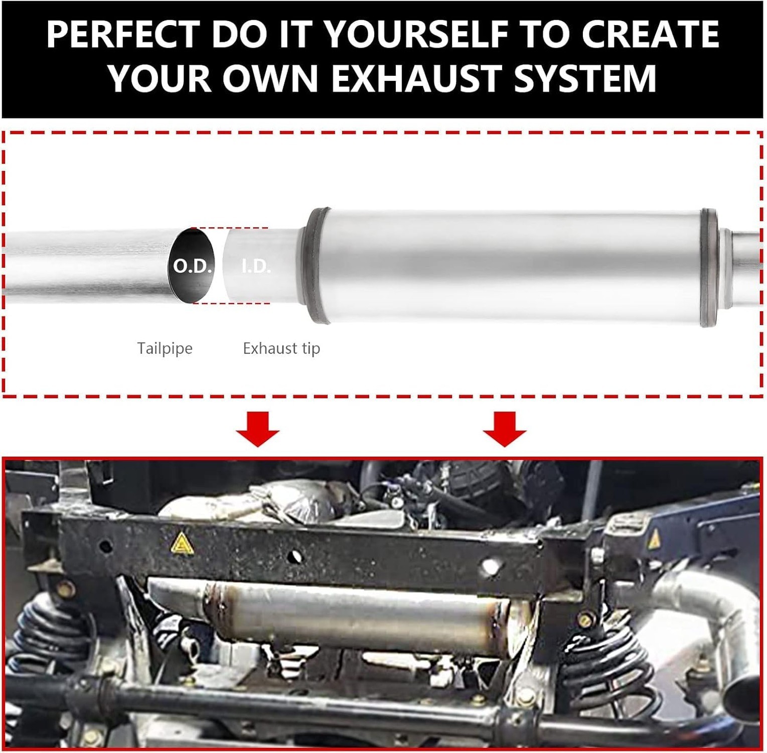 2.5″ Performance Muffler Stainless Steel Straight-Through | Universal Fit Exh…
