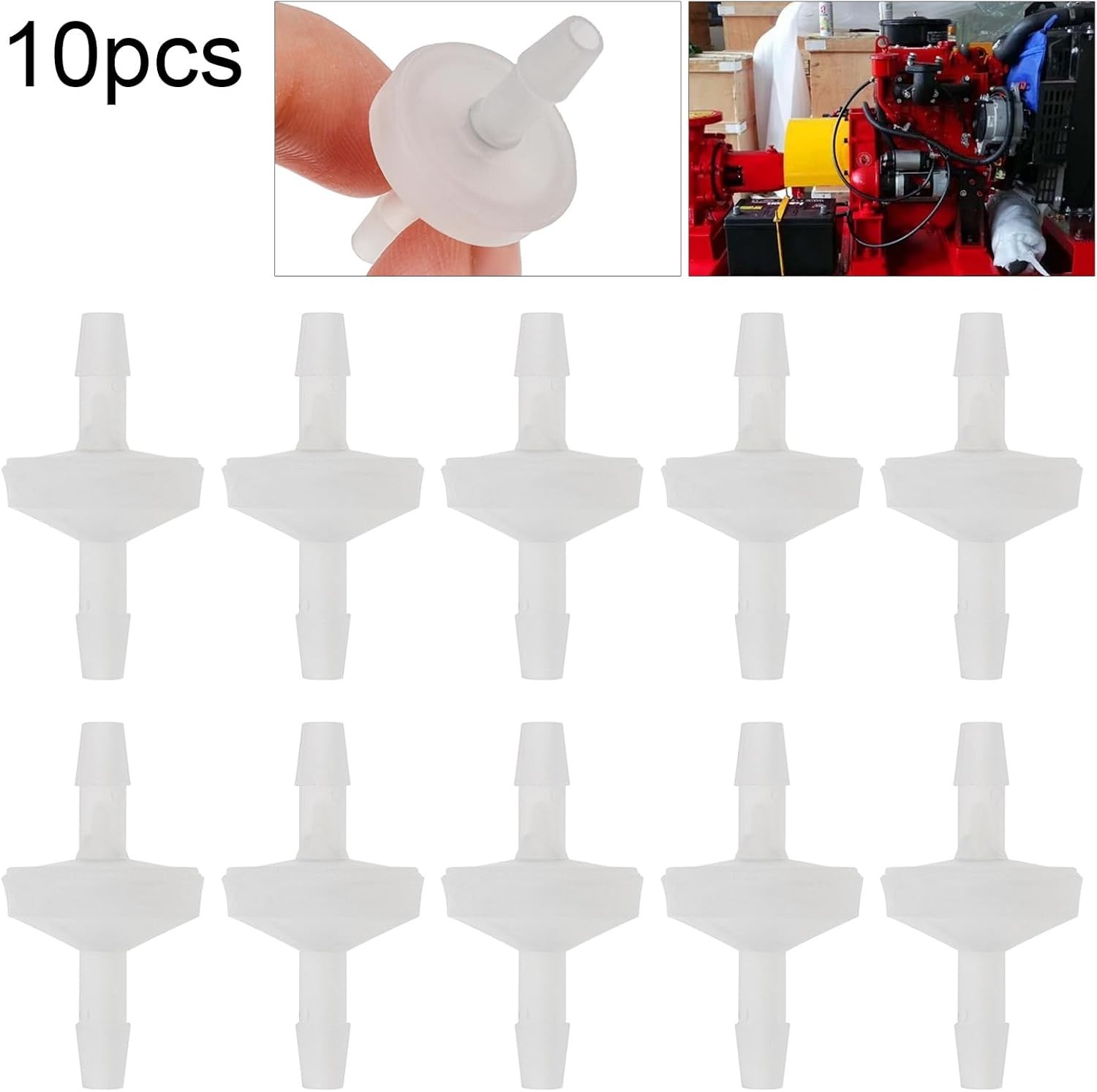 1/4″ Plastic Check Valves 10pcs, One Way Barb Hose Inline Non Return Valve fo…