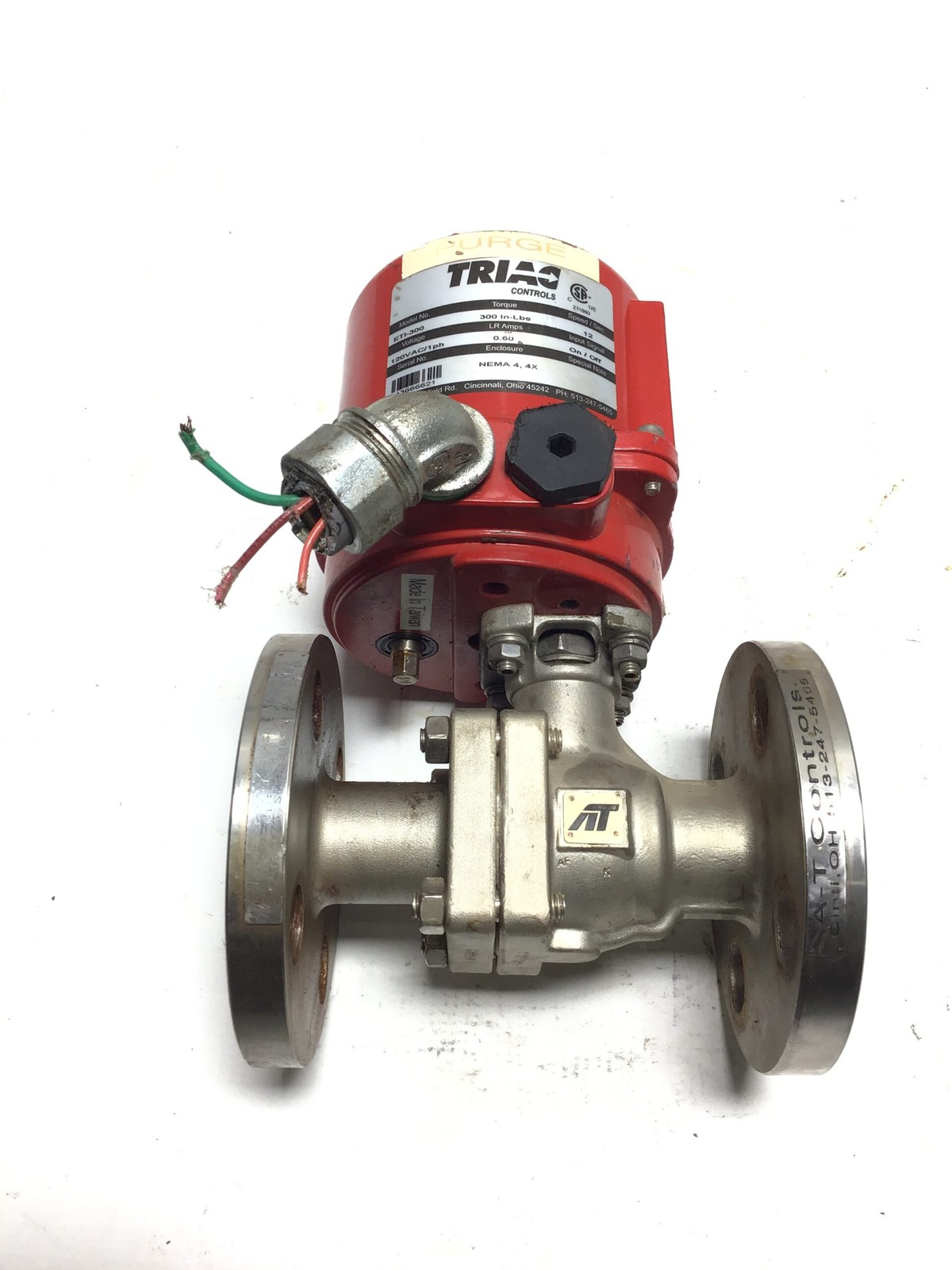 Triac Controls ETI-300 Automated Ball Valve 300 In-Lbs 1PH