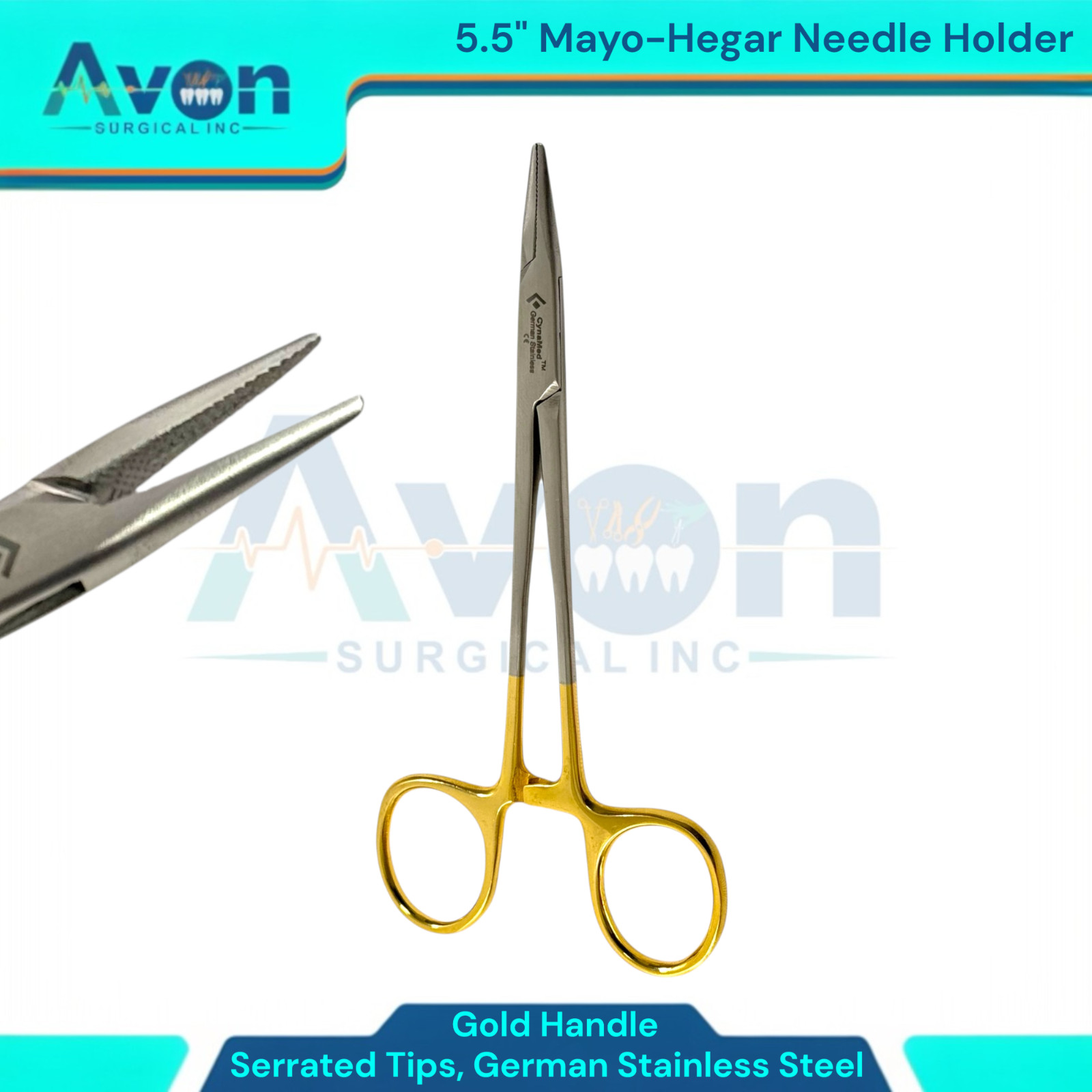 4pc Lot – Serrated Olsen Hegar Needle Holders 5″+5.5″+6″+7″ – German Stainless