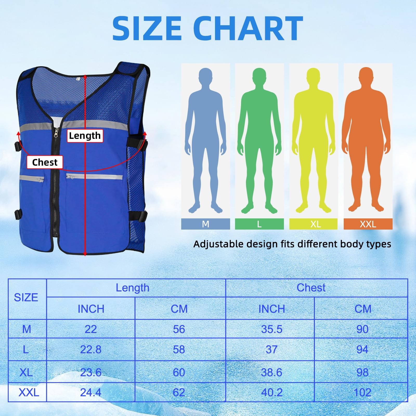 Cooling Vest for Men & Women, Adjustable Ice Vest with Detachable Reusable Ic…