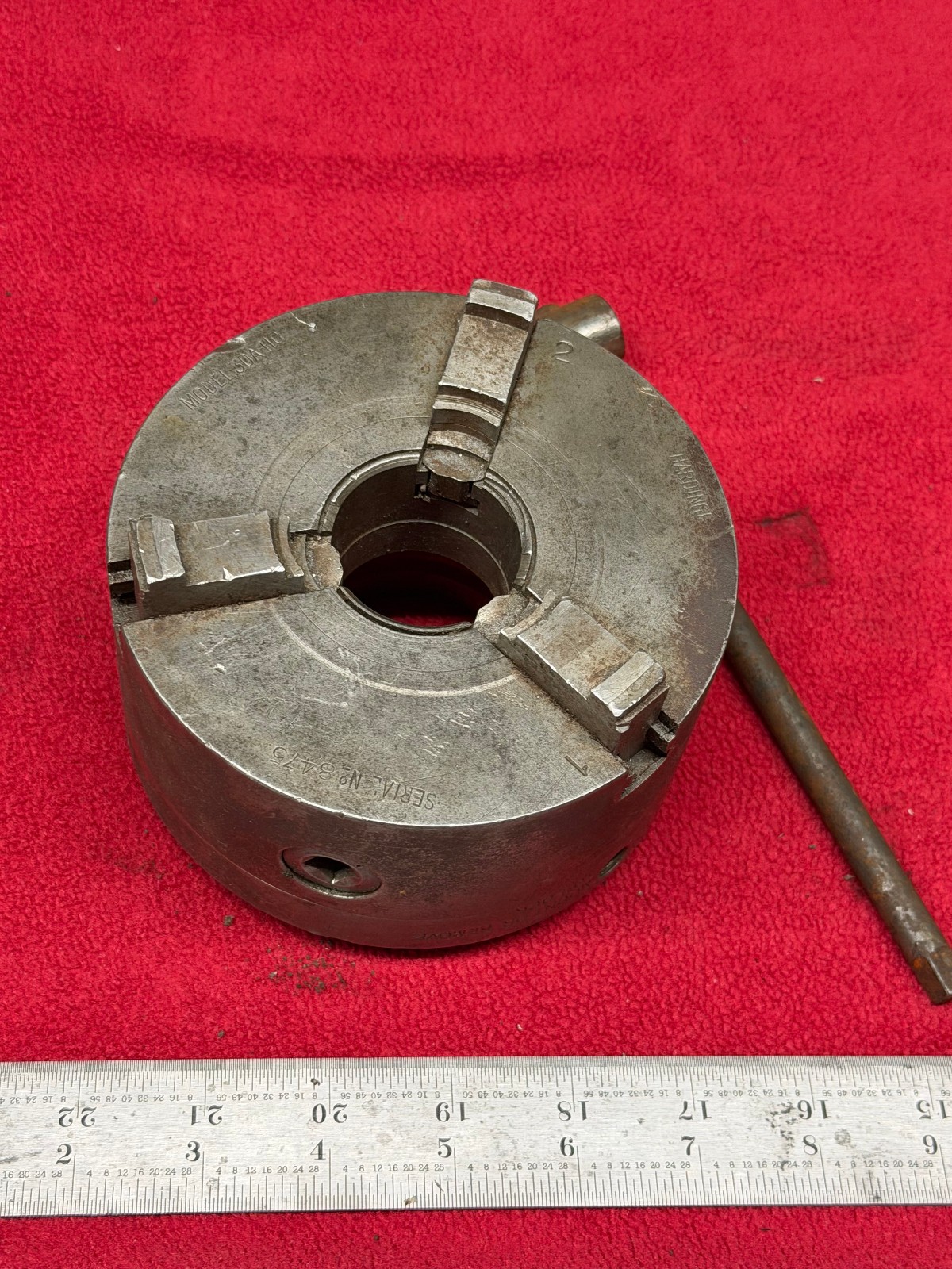 5″ Hardinge 3 Jaw Chuck w/ Taper Pin Mount S-633
