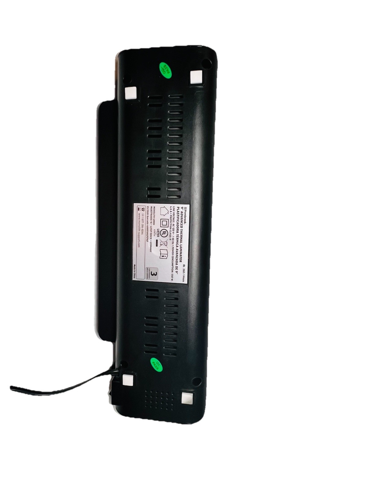 PEMBROOK 9″ ADVANCED THERMAL LAMINATOR FAST 2 MINUTE WARM UP TIME- BLACK