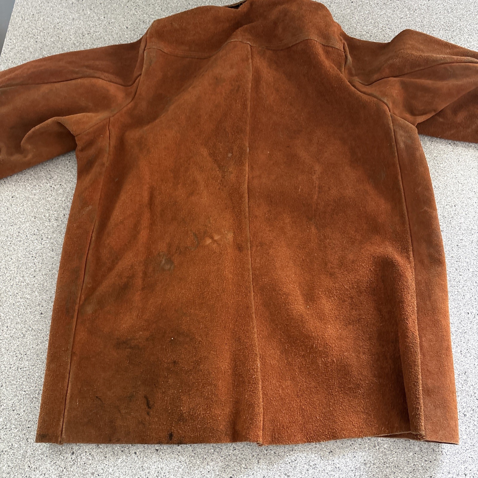 VTG Red Ram Leather Jacket Weld Pro Flame Resistant Mens L Made In USA Cowhide