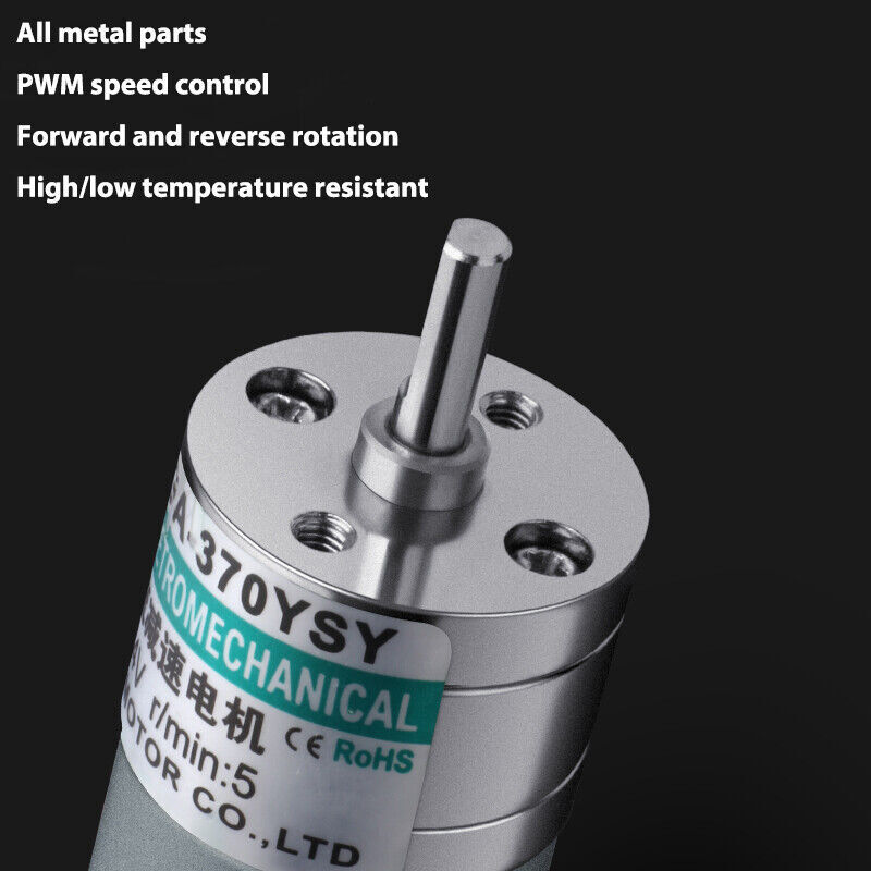 Micro DC Geared Motor 12V 24V Reduction Brushed Reversible 5W Metal Gear 25GA370