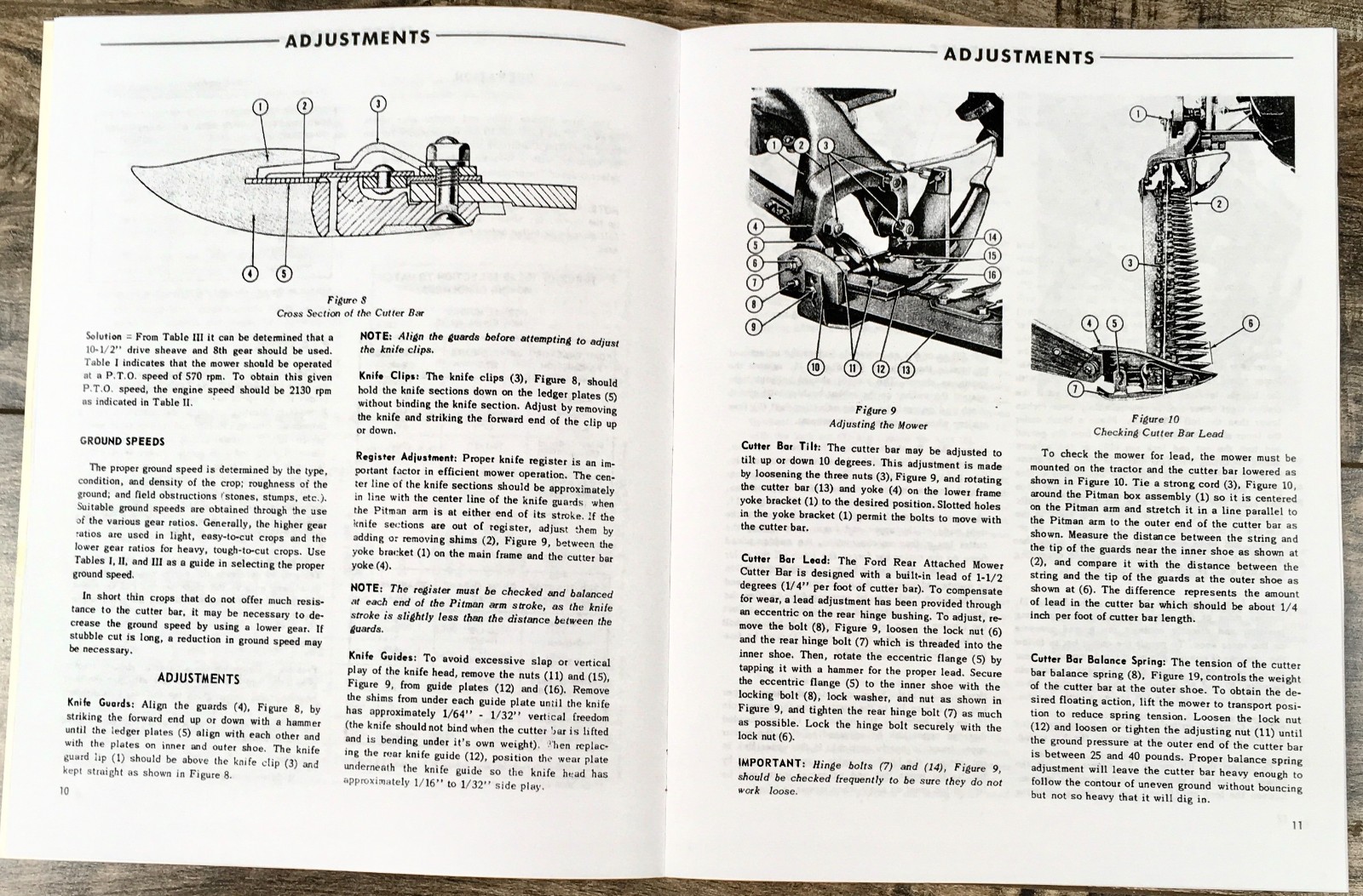 Ford 14-92 14-257 14-320 Attached Mower Operators Parts Manual Set Bar Sickle