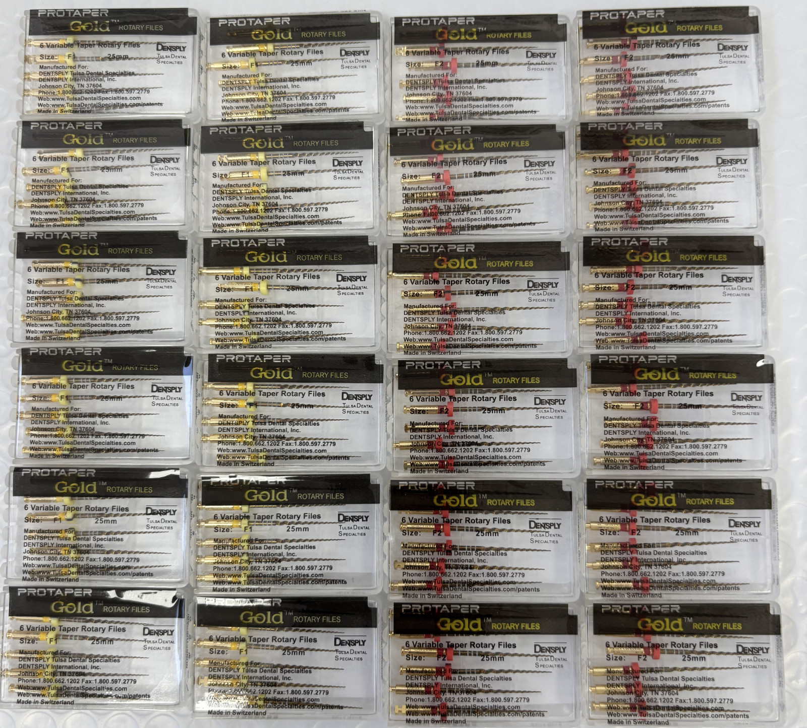 Dentsply Protaper Gold Rotary Files Tulsa Assorted Endodontics 21mm/25mm/31mm