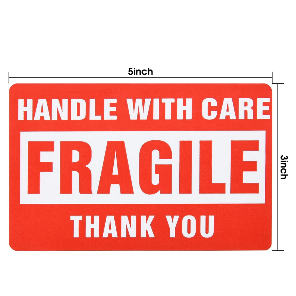 3″x5″ Fragile Handle with Care Thank You Shipping Labels Stickers 500 Per Roll