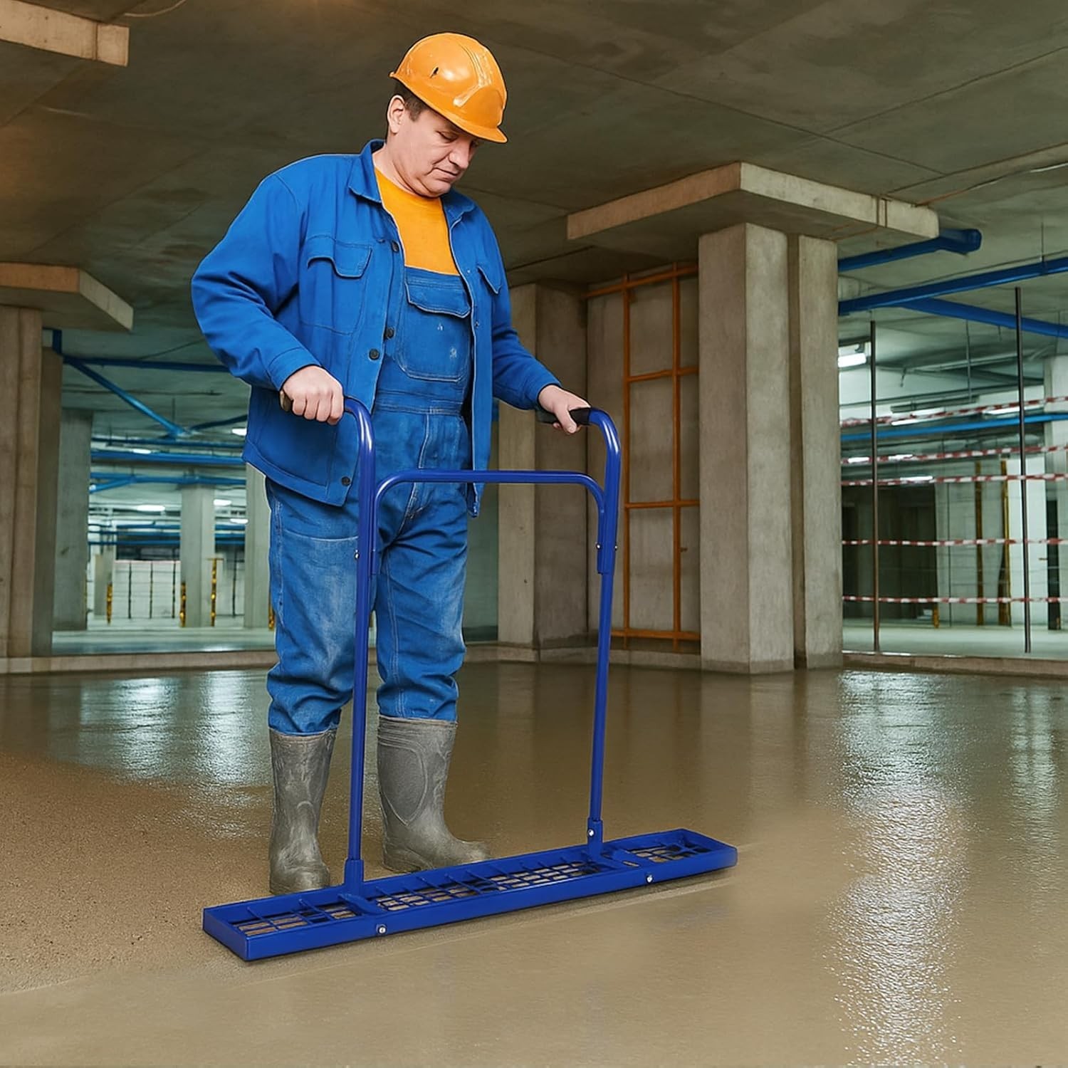 36″ Concrete Tamper with 33.8″ Handle for Effortless Compaction