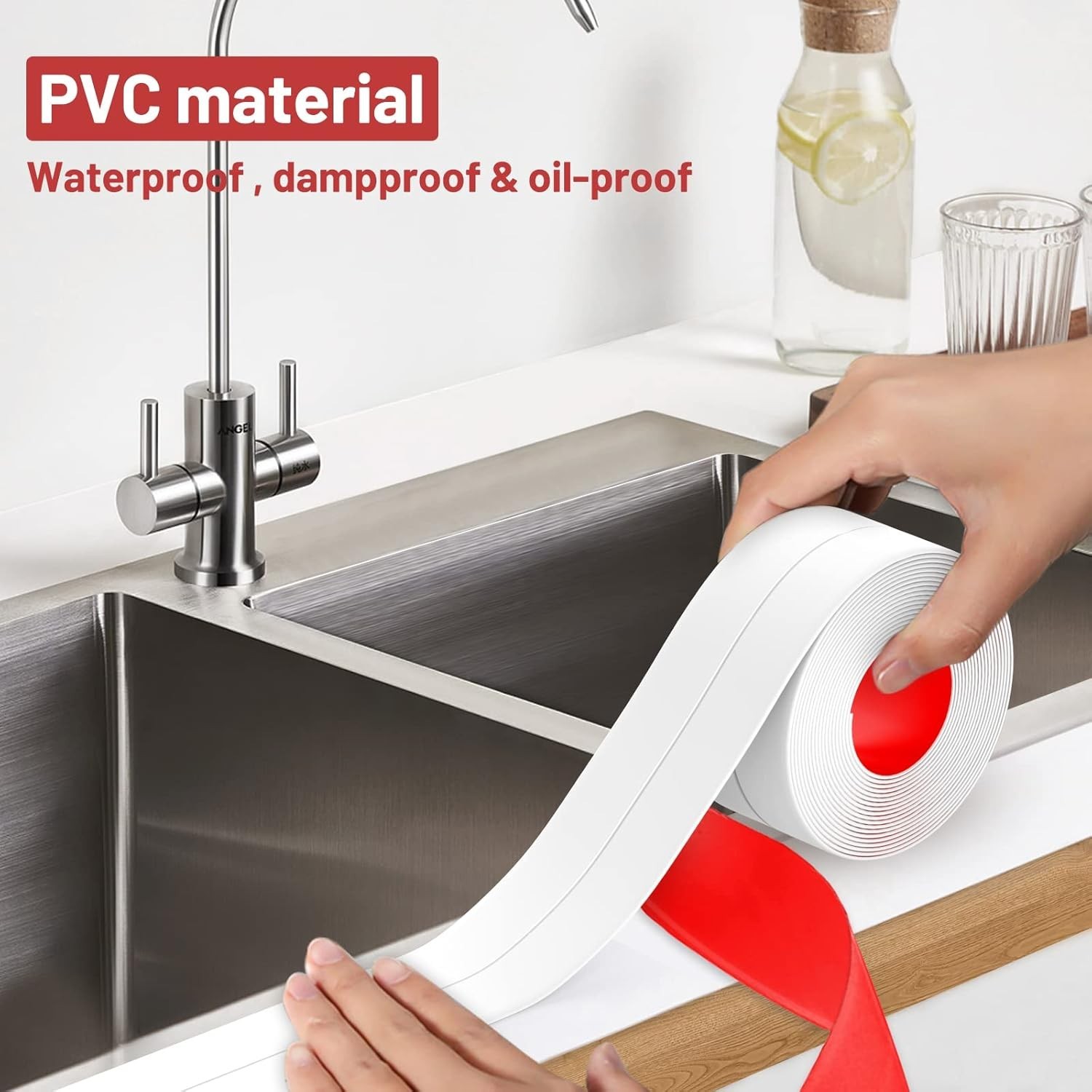 3 Rolls of Waterproof Caulk Tape – Self-Adhesive Sealant for Kitchen & Bath