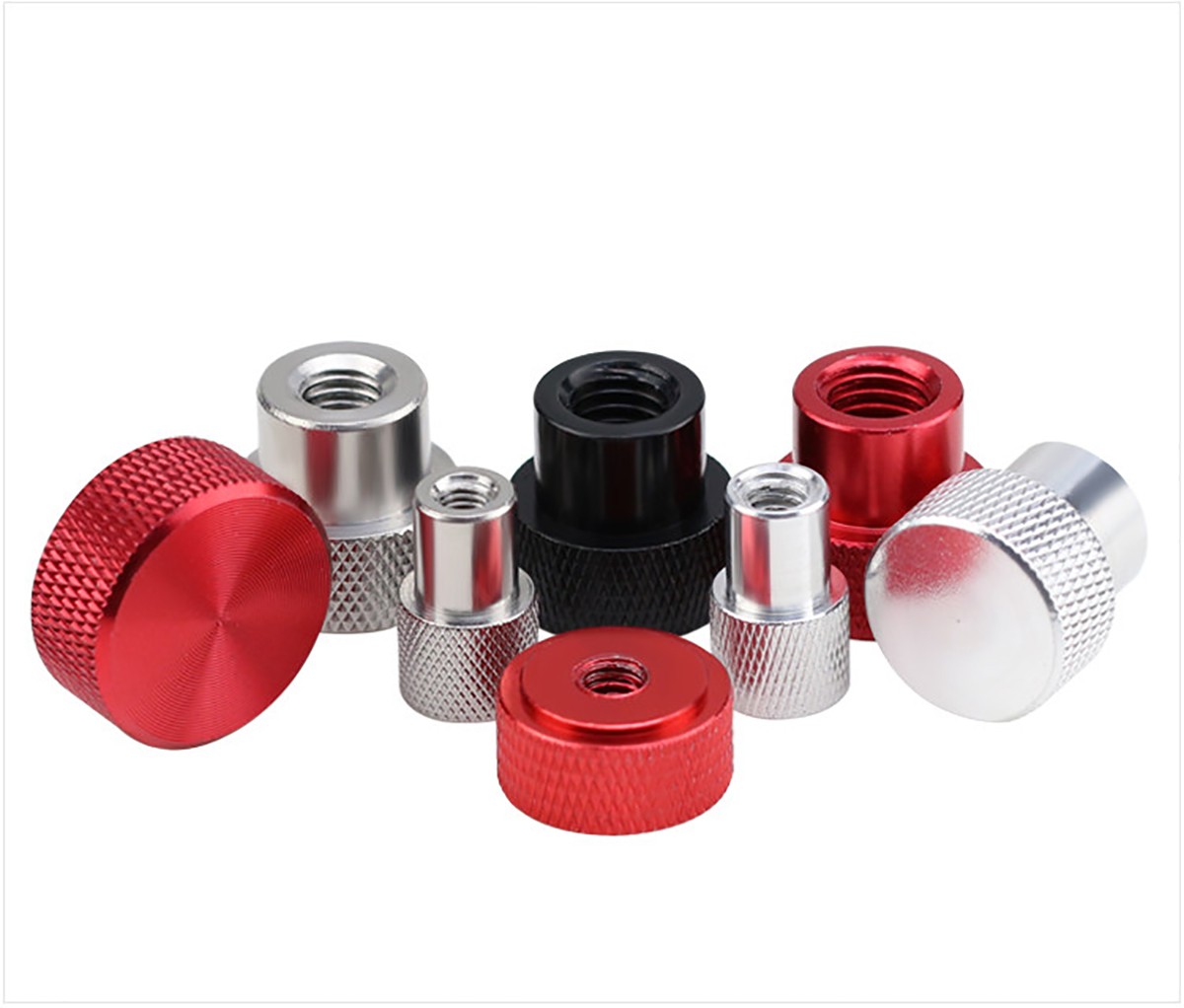 Knurled M5 M6 M8 M10 Thumb Nuts Hand Grip Knobs High Type Aluminum Alloy Handle