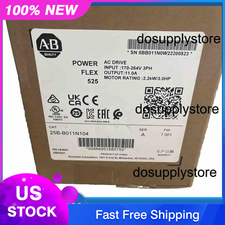 25B-B011N104 New AB PowerFlex 525 2.2kW (3Hp) AC Drive 25BB011N104 US Free Tax