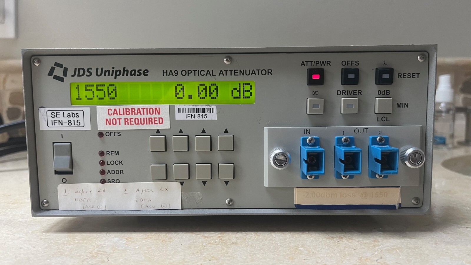 JDS Uniphase HA97E+18ASC1 HA9 Optical Programmable Attenuator
