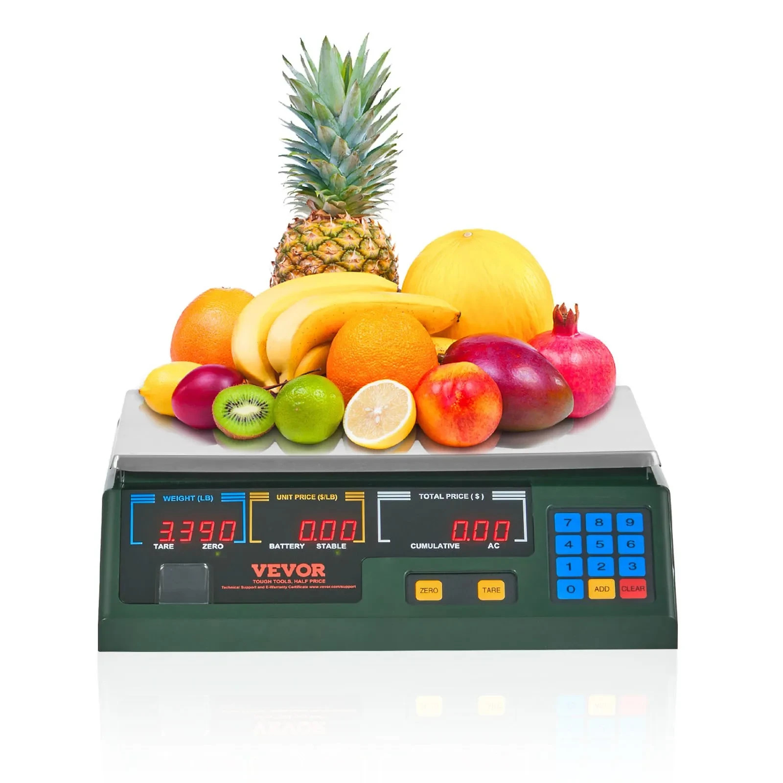 VEVOR 66lb Digital Price Computing Scale LED Deli Food Produce Retail Scale