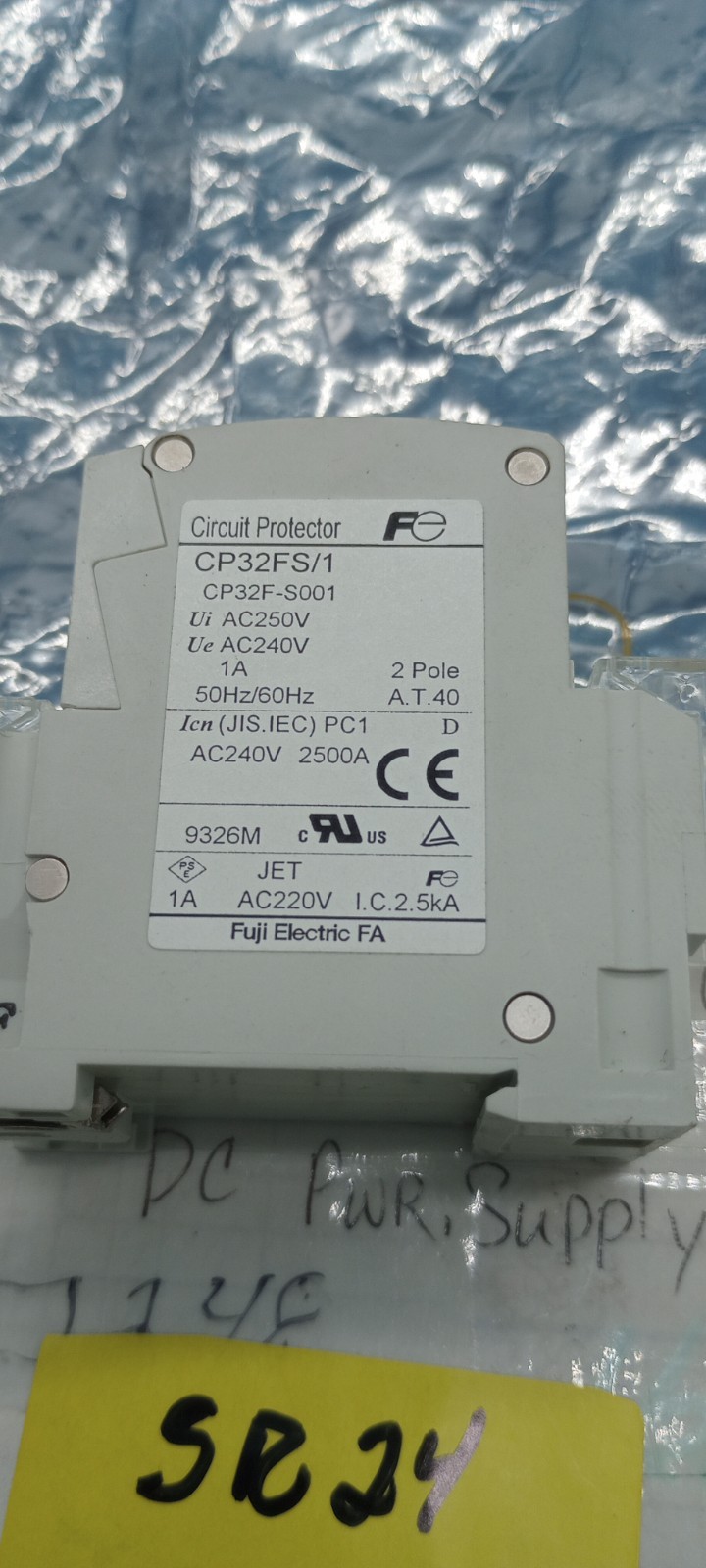 Fuji Electric CP32FS/1 CIRCUIT PROTECTOR 1AMP 2POLE 250V LONG TIME DELAY