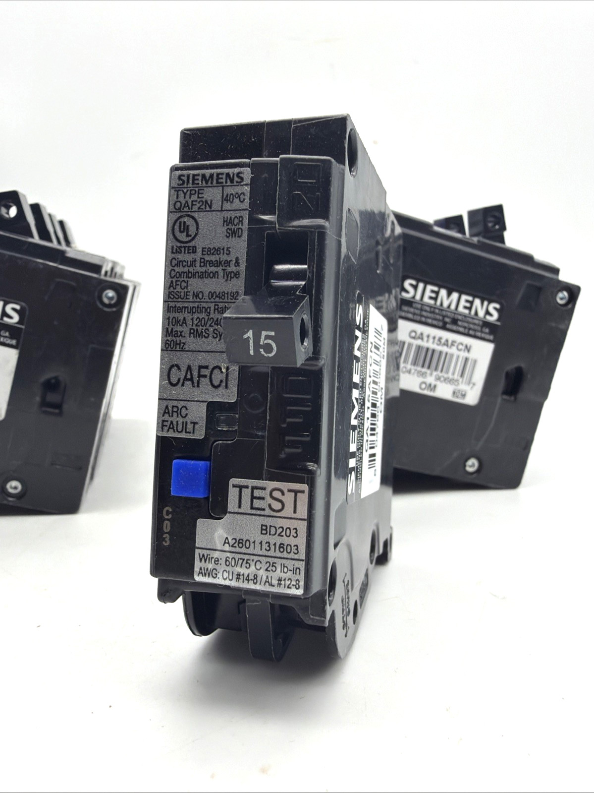 SIEMENS QA115AFCN 15A AFCI PLUG-ON NEUTRAL NO PIGTAIL BREAKER 10KA NEW LOT OF 13