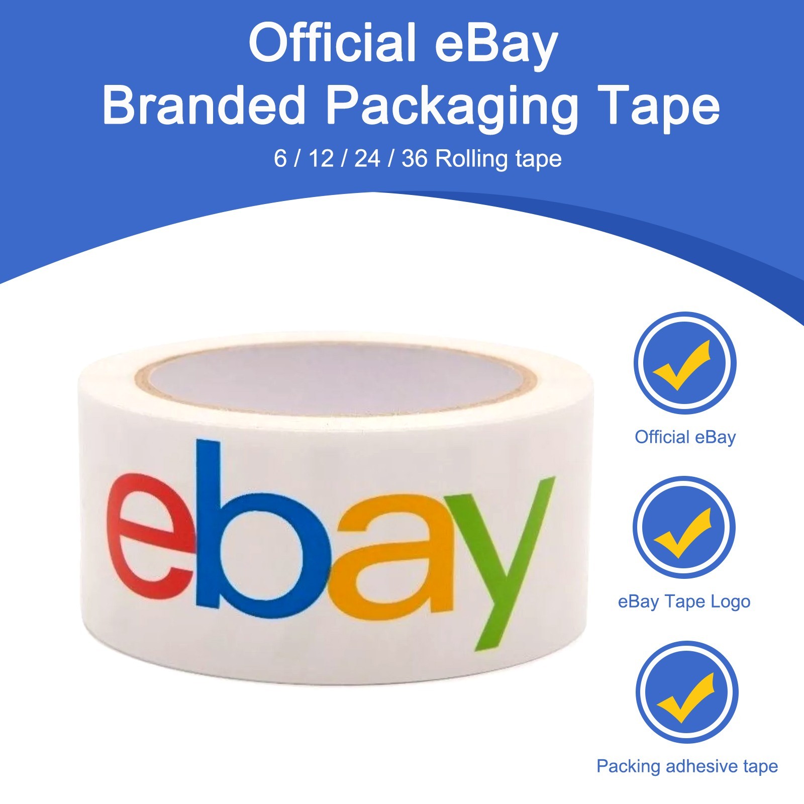 6-72pcs rolls 2″x75 yds shipping packaging colour logo tape express Officialebay