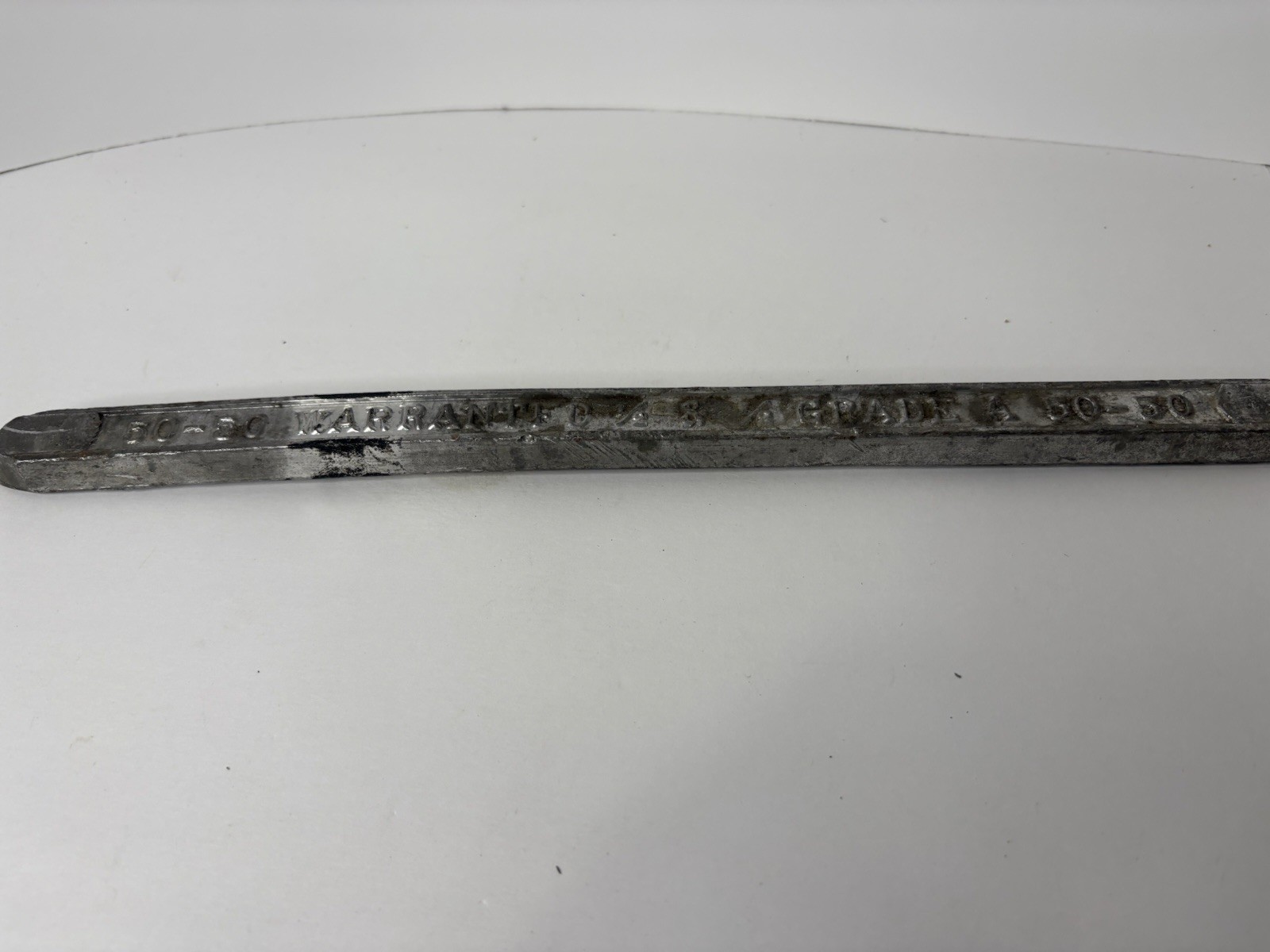 TIN LEAD SOLDER BAR 50/50 WARRANTED 3/4″ x 13″ Grade A Approx 1 lb 8 oz