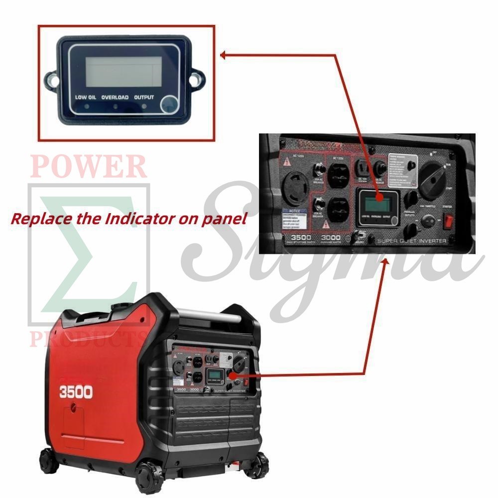 Indicator Low Oil Overload for Harbor Freight Predator 3500W Inverter Generator