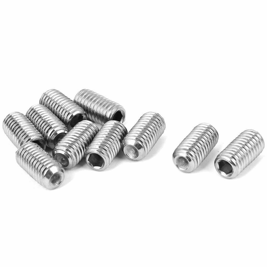 10 Pcs M3 x 8mm Set Screw Grub Screw Hex Socket – 3mm x 8mm x 0.5mm Pitch – SS