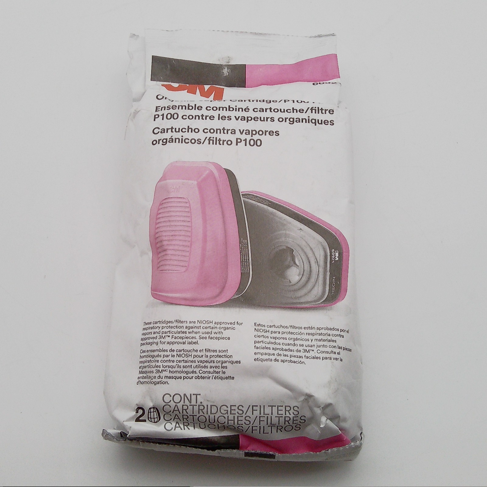 3M 60921 Organic Vapor P100 Replacement Combination Respirator Cartridge Filter
