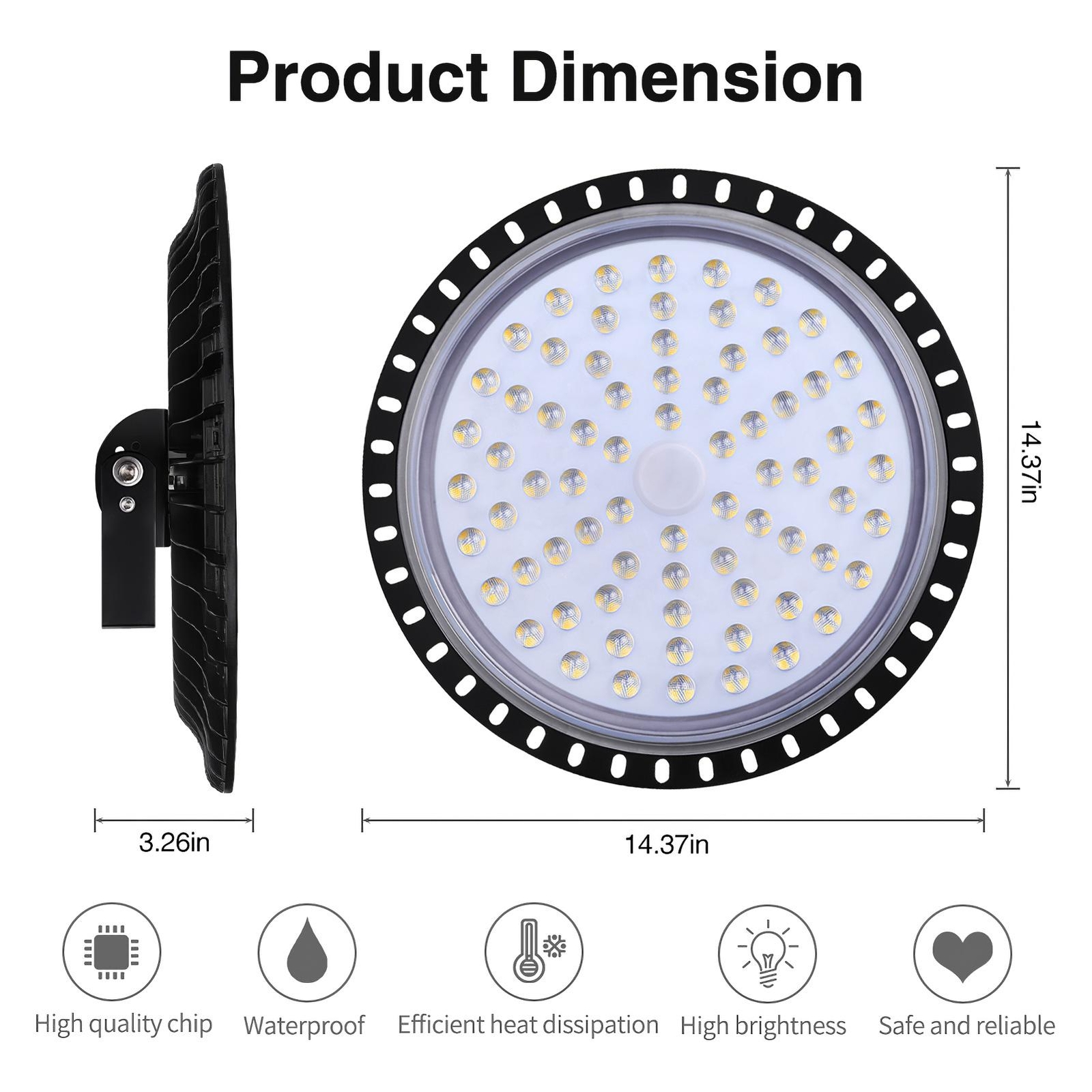 300W Watt UFO LED High Bay Light Warehouse Industrial Light Fixture 30000LM